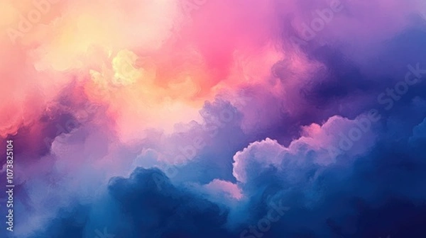 Fototapeta Abstract gradient background featuring soft clouds in shades of blue purple and pink creating a vibrant and colorful atmosphere