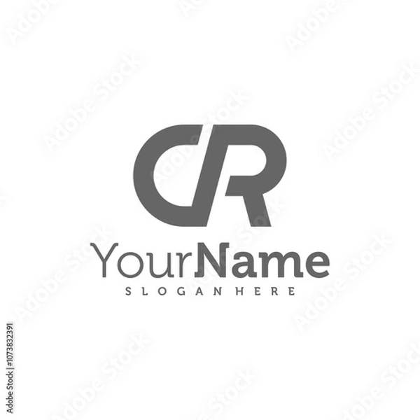 Fototapeta Modern letter CR logo design vector. Creative CR logo concepts template