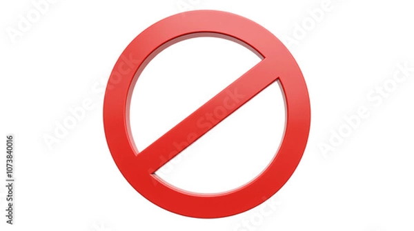 Fototapeta 3D Render of a Forbidden Sign.