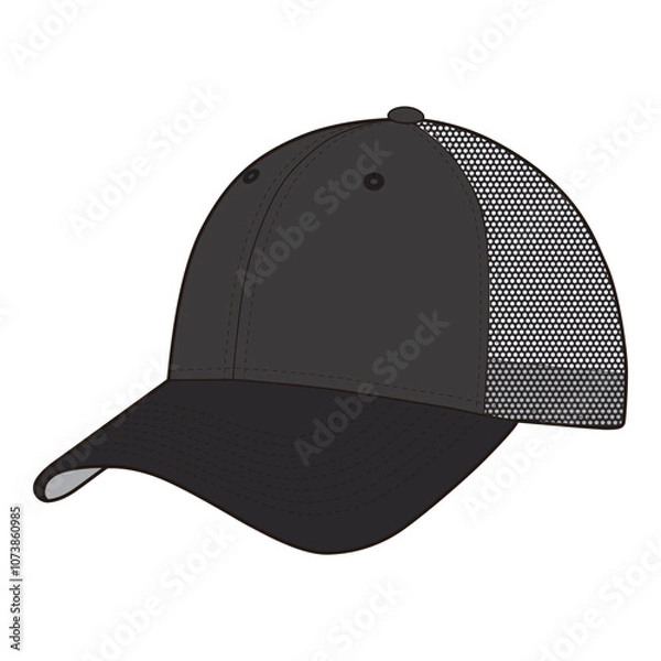 Obraz Black Trucker Cap with Mesh Back


