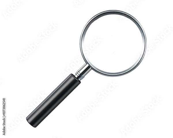 Fototapeta Magnifying glass isolated on white background.AI GENERATED