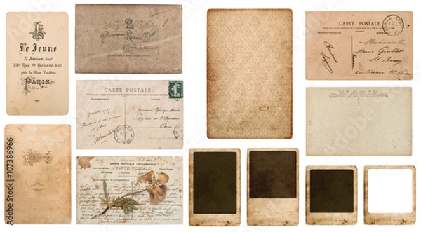 Fototapeta antyczna francuska wizytówka. vintage wizytówka