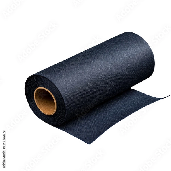 Obraz Black roll of fabric on a transparent background