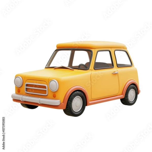 Obraz A cute colorful toy car isolated on a transparent background