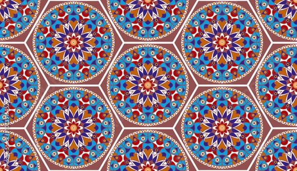 Fototapeta Seamless girih pattern. Traditional Islamic Design. Mosque decoration element. Seamless geometric pattern. Seamless islamic pattern. Background illustration. Morocco seamless pattern.