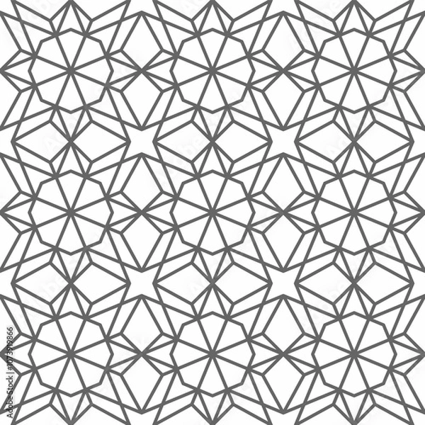 Fototapeta Seamless girih pattern. Traditional Islamic Design. Mosque decoration element. Seamless geometric pattern. Seamless islamic pattern. Background illustration. Morocco seamless pattern.