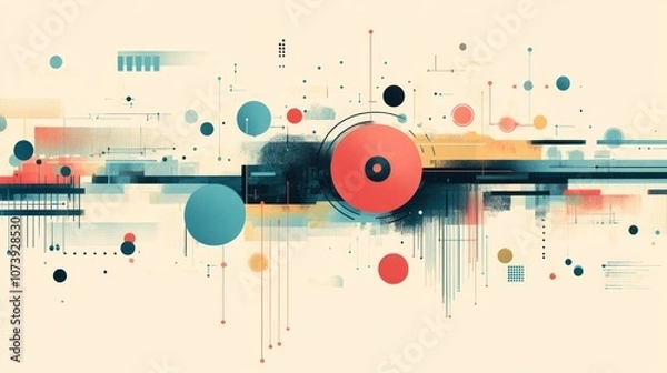 Fototapeta Disinformation Detection System Balance verifiedquestionable data muted colors