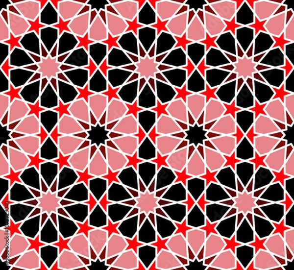 Obraz Seamless girih pattern. Traditional Islamic Design. Mosque decoration element. Seamless geometric pattern. Seamless islamic pattern. Background illustration. Morocco seamless pattern.