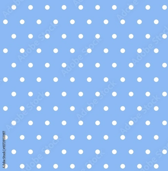 Fototapeta Seamless polka dot pattern on light blue background. Illustration. Perfect for package, cards, wrapping paper, design paper, product presentation, textile