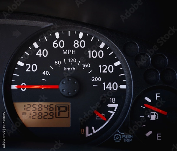 Obraz Car Dashboard with Odometer
