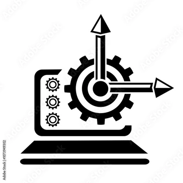 Fototapeta Vector illustration of the icon, the logo of the growth chart. Isolated on a white background.	