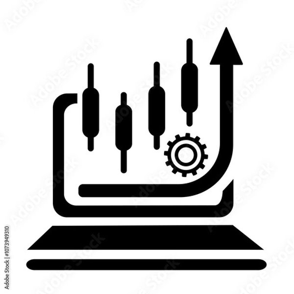 Fototapeta Vector illustration of the icon, the logo of the growth chart. Isolated on a white background.	