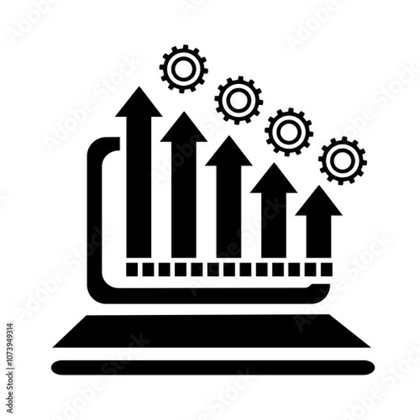 Fototapeta Vector illustration of the icon, the logo of the growth chart. Isolated on a white background.	