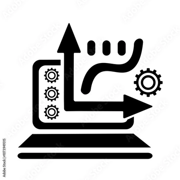 Fototapeta Vector illustration of the icon, the logo of the growth chart. Isolated on a white background.	