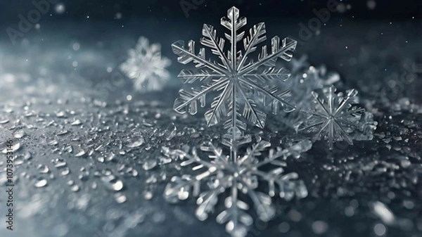 Fototapeta christmas snowflake background