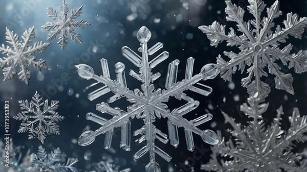 Obraz snowflake on the snow