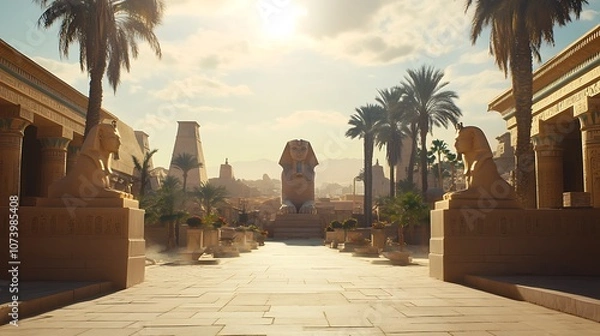 Fototapeta Magnificent Sphinx Statue in Egyptian Desert with Timeless Aura Image