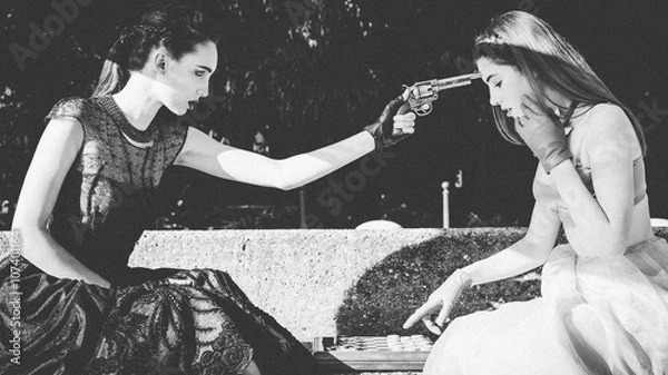 Obraz Woman, rationality vs instincts 