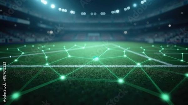 Fototapeta Electric Stadium Nighttime Grid Football Field Intensity