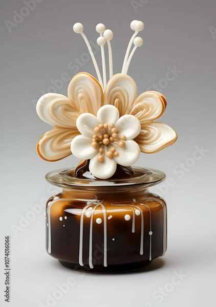 Obraz Chocolate flower. generative ai