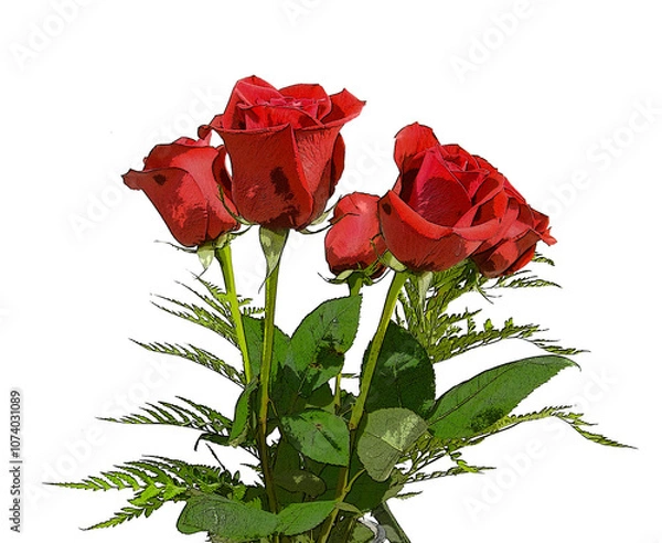 Obraz red rose isolated on white background