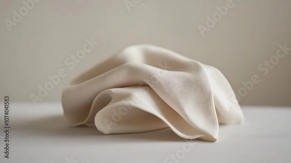 Fototapeta Smoothly folded napkin on a clean table