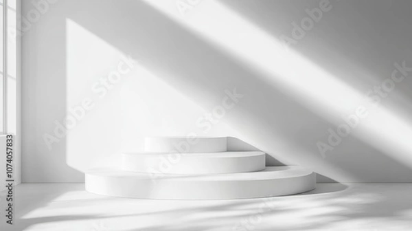 Fototapeta 3D podium featuring blank space for product presentation display Graphic rendering design