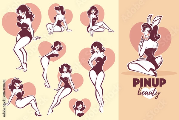 Obraz vector pinup and beauty collection..