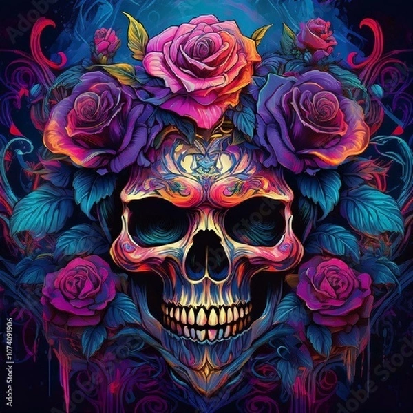 Fototapeta skull, grafitti