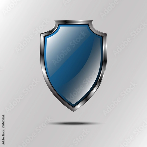 Obraz Metallic blue silver shield