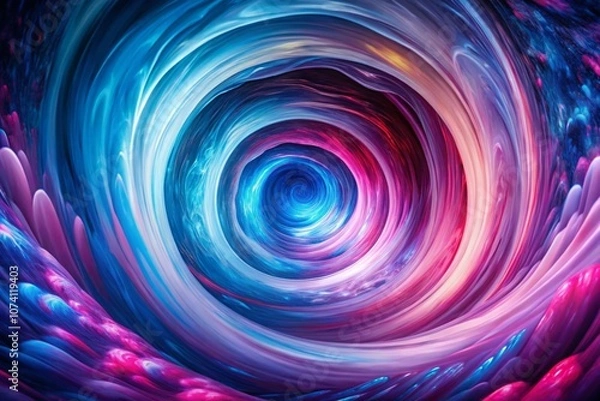 Fototapeta Mesmerizing Abstract Art: A Colorful Tunnel of Swirling Blue and Pink Hues Perfect for Food Photography Backgrounds and Creative Culinary Presentations