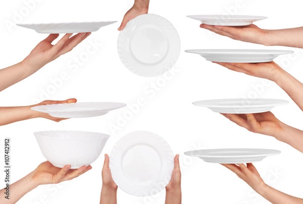 Obraz talerz w ręku
