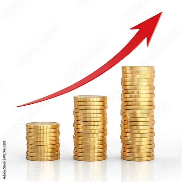 Fototapeta coins and graph