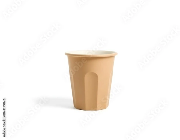 Fototapeta Minimalist Empty Kraft Coffee Cup, empty design