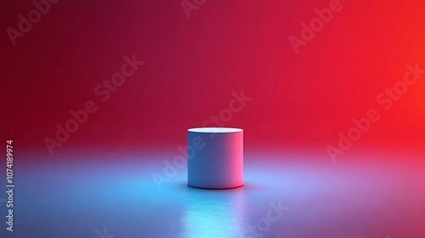 Fototapeta Minimalist Podium on Gradient Background with Lights