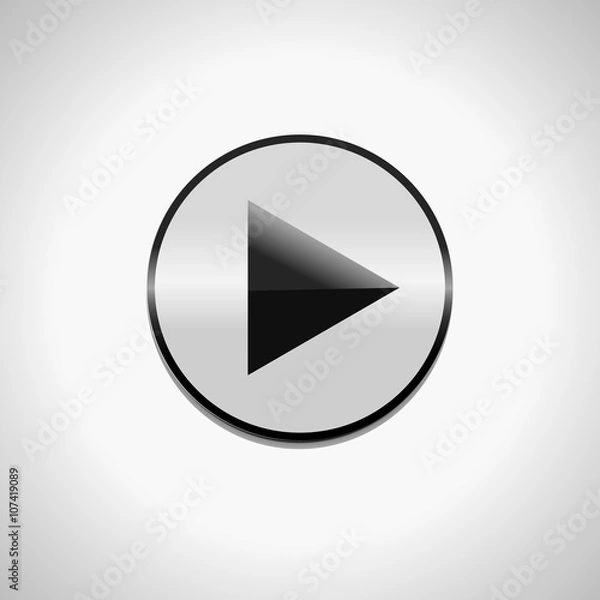 Fototapeta play button symbol. icon isolated media ui round button
