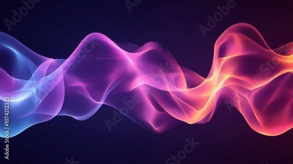 Fototapeta Vibrant Abstract Waves of Colorful Light Flowing Together in an Ethereal Dance, Creating a Stunning Background for Digital Designs and Artistic Use