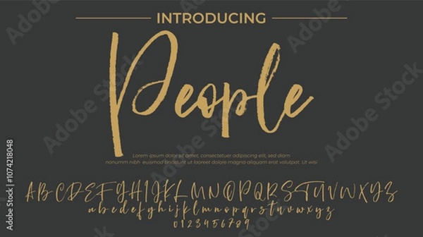 Fototapeta People Font Stylish brush painted an uppercase vector letters, alphabet, typeface