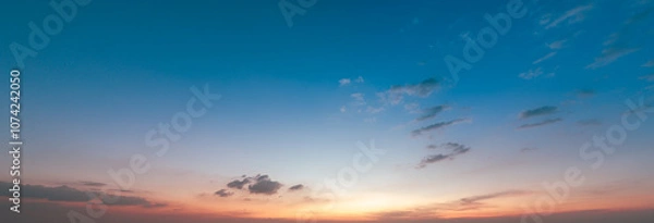 Obraz sunset sky background in Thailand,Cloudscape time lapse background Dark red purple sunset sky Nature background, sunset in the clouds