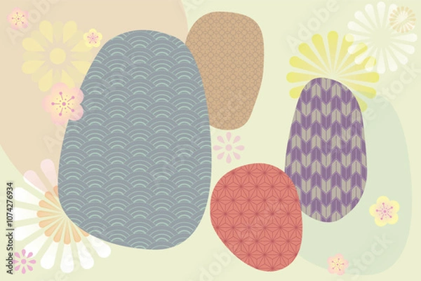 Fototapeta Chinese Japanese New Year abstract background illustration