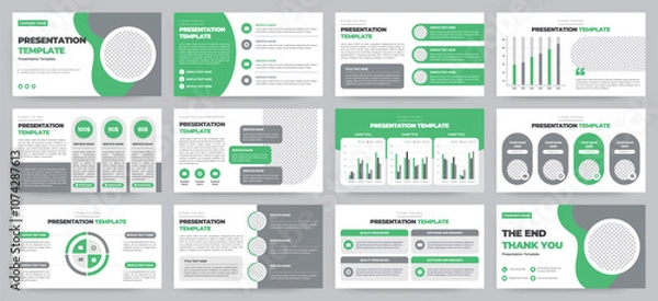 Fototapeta Modern presentation slide templates. Infographic elements template set for web, print, annual report brochure, business flyer leaflet marketing and advertising template. Vector Illustration.