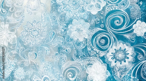 Fototapeta Fill the canvas with delicate patterns, inspired by mandalas, lacework, or filigree. Incorporate symmetry and precision, with small, repeating motifs like florals, geometric shapes, and spirals.