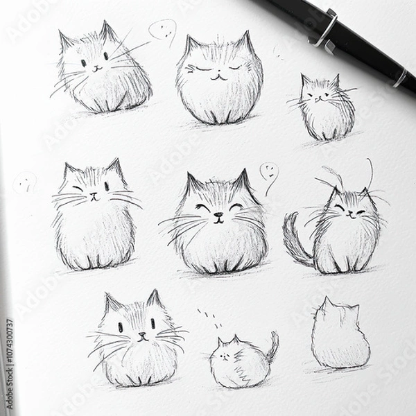 Fototapeta Cat Drawings