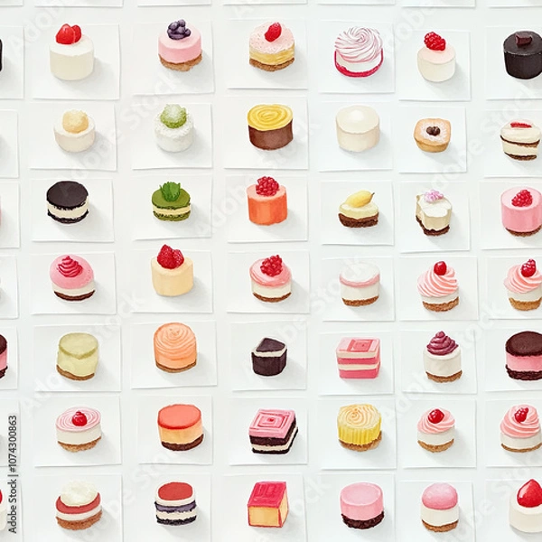 Obraz Dessert petit fours tiny candies