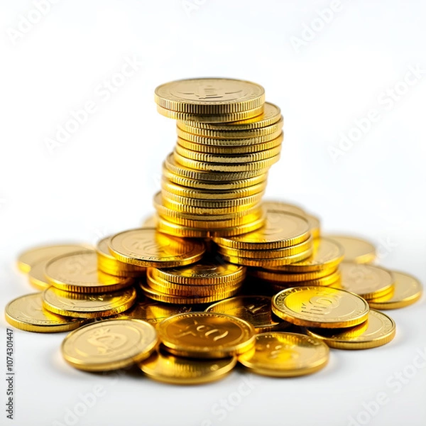 Fototapeta "Stack of Gold Coins | Wealth, Investment, and Financial Success Concepts"