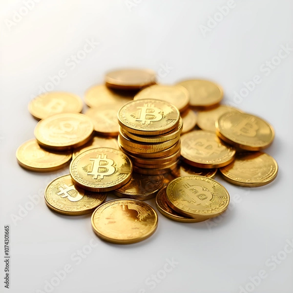 Fototapeta "Stack of Gold Coins | Wealth, Investment, and Financial Success Concepts"