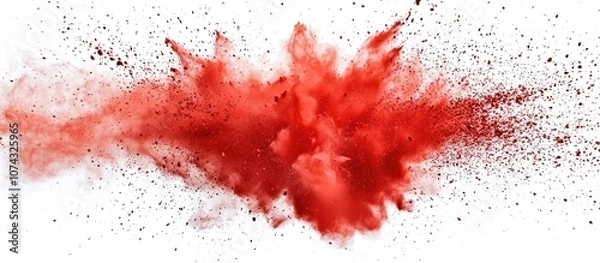 Fototapeta Red Powder Explosion Isolated On White Background