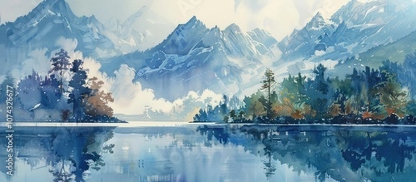 Fototapeta Lake Come And Mountain