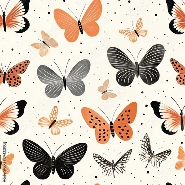 Fototapeta Butterfly pattern insect backgrounds.