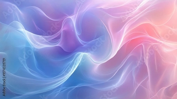 Fototapeta Abstract pastel background with light blue, light pink and purple patterns in soft swirling lines